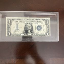 1934 SLABBED 1 Dollar Blue Seal Silver Certificate Series Funny Back Banknote EXTRA FINE United States Paper Money