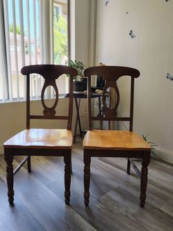Pair of Sturdy Solid Wood Chairs – $10 total