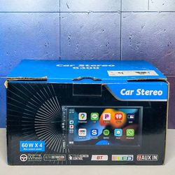 Wireless Double Din Car Stereo Works with Apple Carplay and Android auto 7 Inch HD 1024  600 Touchscreen with Bluetooth 5.1,FM Car Radio,GPS Navigatio