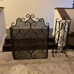 Fire Place Screen And Matching Tools