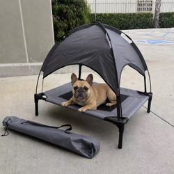 New In Box 30x25x30 Inch Tall Elevated Dog Cot Bed With Canopy 