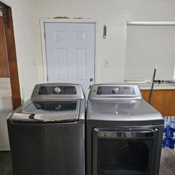 KENMORE STAINLESS STEEL WASHER AND DRYER SET BOTH ELECTRIC XL CAPACITY 5.3 CU GOOD CONDITION DELIVERY AVAILABLE FOR EXTRA FEE WE DO REPAIRS 