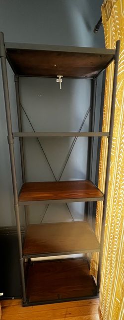 Rustic-Industrial Metal/Wood Bookshelf
