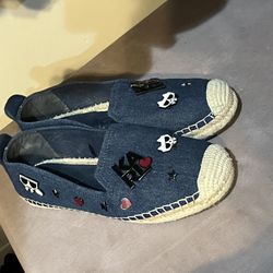 Karl Lagerfeld Blue Denim Espadrilles