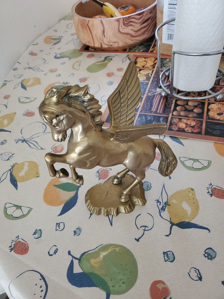 Vintage Solid Brass Pegasus