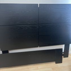 Queen Size Platform Bed Frame With Memory Foam Mattress 