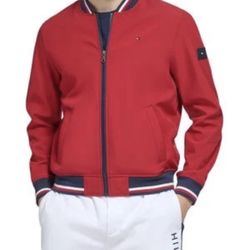 Tommy Hilfiger Men's Bold Red Varsity Jacket