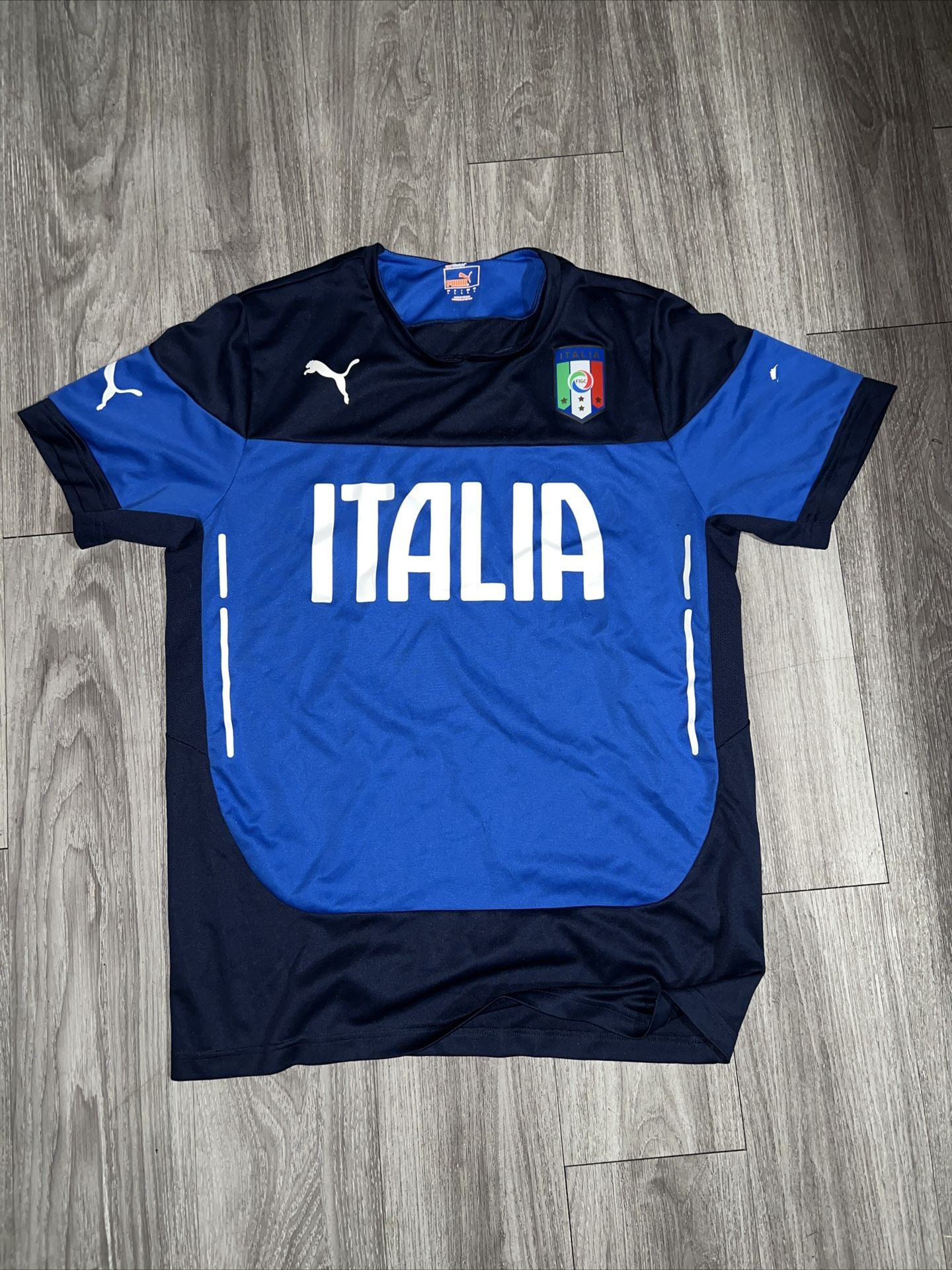 Puma Italia 2014 2015 Jersey Training FIGC Football Soccer Sz L