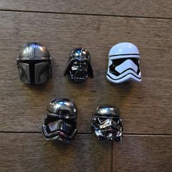 Lot Of 5 Metal 3D Star Wars Shoe Charms 