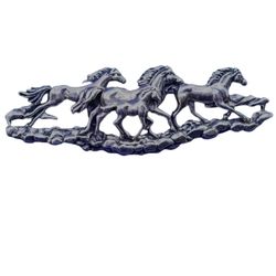 Vintage Silver Cloud Inc Sterling silver handmade brooch, 925 running horse pony pin, stamped Sterling SC

