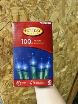 Holiday Living Mini Lights Blue On Green Christmas Lights 