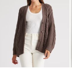 Knit Oversized Cardigan Sweater 