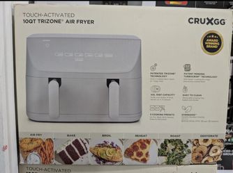 CRUXGG 10qt Dual Basket Tri-Zone Air Fryer - Gray - 1700W - Brand New