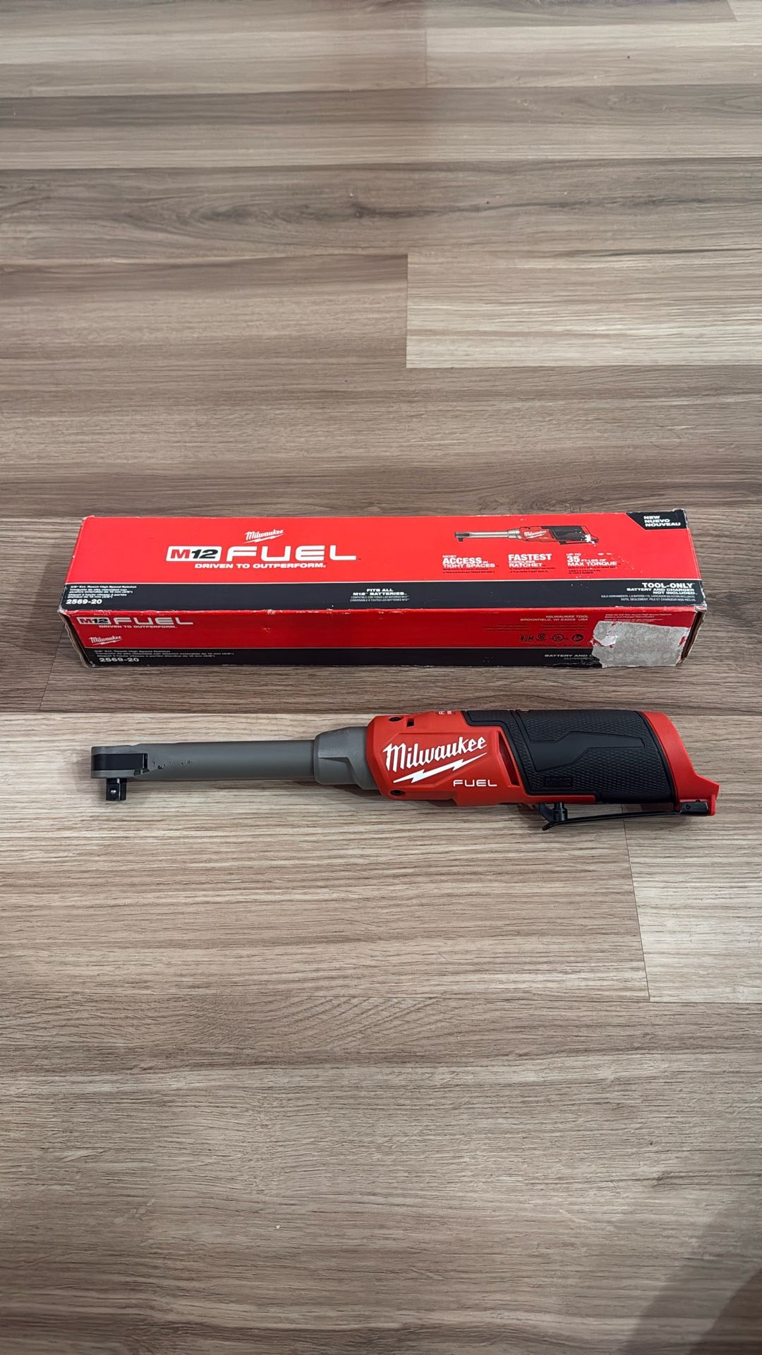 Milwaukee M12 FUEL 12V Lithium-Ion Brushless Cordless 3/8 in. Extended Reach High Speed Ratchet (Tool Only)