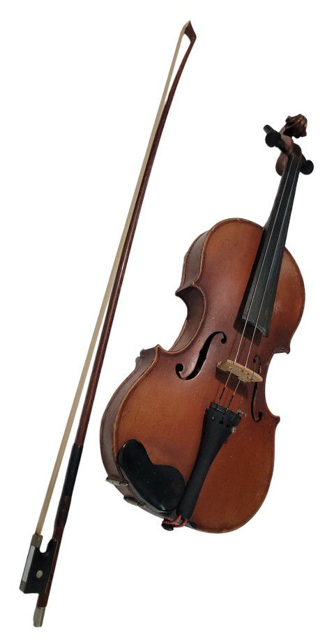 Antique Nikolaus Amatus Made in Germany Copy 4/4 Violin + Bow Wooden Nicolaus