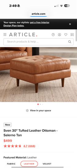 Article leather ottoman