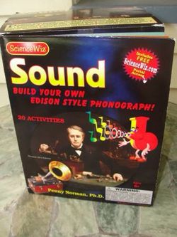 Science Wiz Sound Kit Build Edison Style Phonograph New 8+