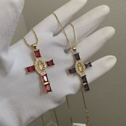 Gold Plated Cross Necklace 
