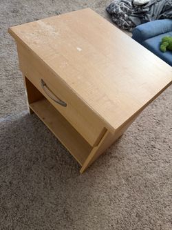 Light Wood Nightstand with Drawer