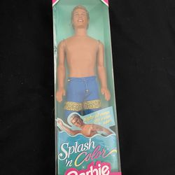 Mattel Barbie Splash N' Color Ken Doll in Pristine Box, 1996 Edition