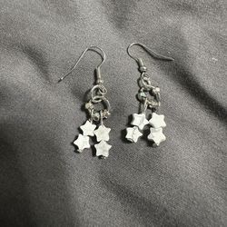 Howlite Star Dangle Earrings 