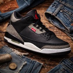 Air Jordan 3 x Levi's® "Black and White All Sizes Available Brand New
