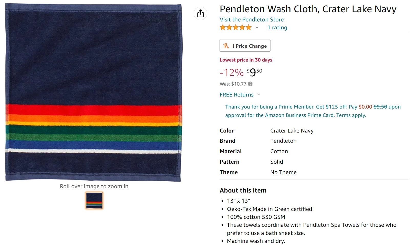 3pcs Pendleton Bath Set (hand, wash, body towel)