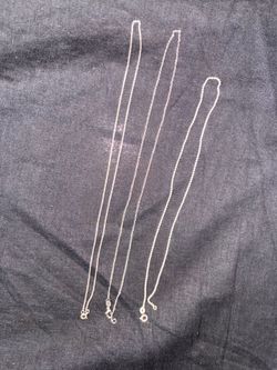 Thin 925 Silver Chain Italy  Necklaces Set of 3