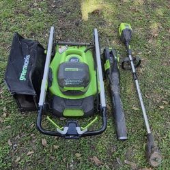 60v Greenwork Lawn Care Set