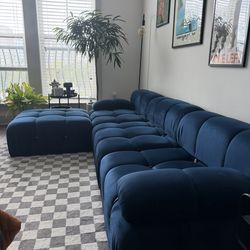 George Oliver Blue Upholstered Modular Sofa