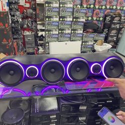 speaker rack with lights and tweeters