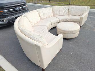 Leather Sectional Couch + Ottoman 