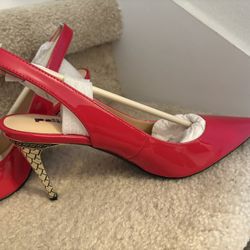 Women's Red Stiletto Heel Palizzio New In Box 9.5 M Made In Italy New