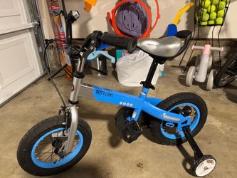 RoyalBaby Buttons Kids Bike with Training Wheels (Blue)