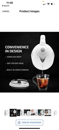 OVENTE Electric Kettle, Hot Water, Heater 1.7 Liter - BPA Free