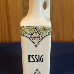 German Antique Floral Porcelain Vinegar Cruet/Jar/Pitcher. Shabby Chic Kitchen!