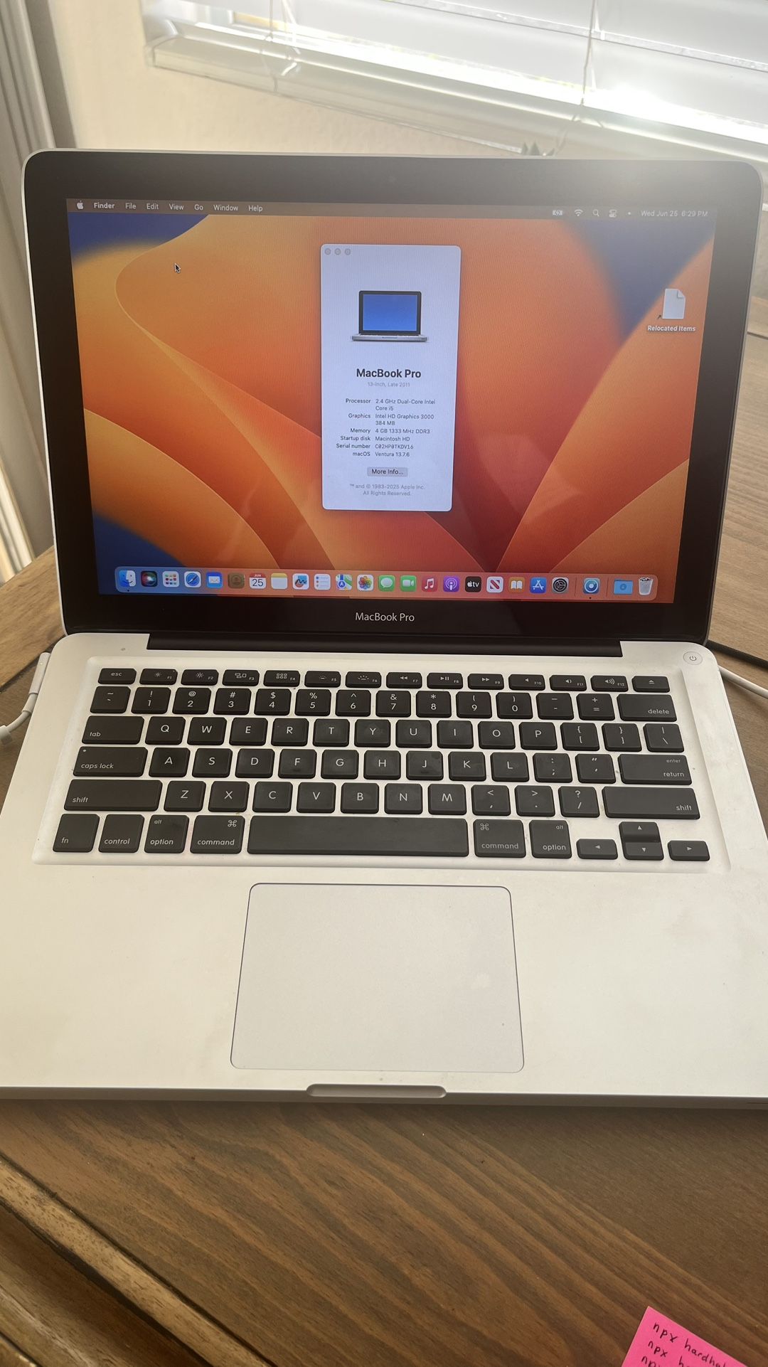 MacBook Pro 13” (Early 2011) – 128GB SSD, 4GB RAM – Great Condition!