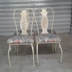 4 Metal Padded Dining Chairs