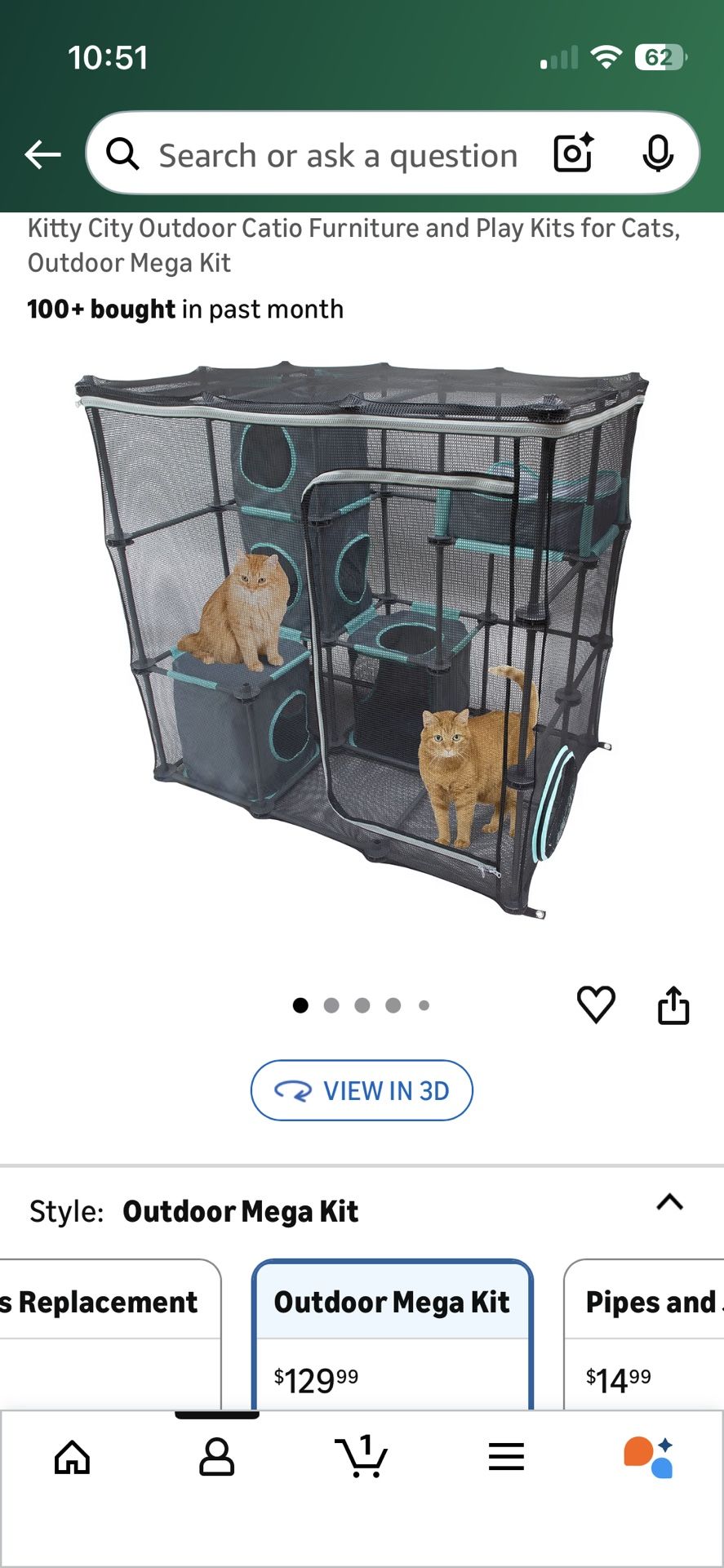 Kitty City Outdoor Catio Furniture and Play Kits for Cats, Outdoor Mega Kit