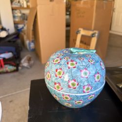 Blue Enamel Bowls With lids