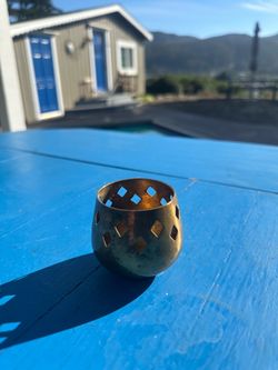 Vintage Brass Metal Votive Candle Holder