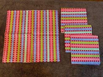 Retro Stripe Cloth Napkins - Set of 4 (14”x14”) - Excellent Condition