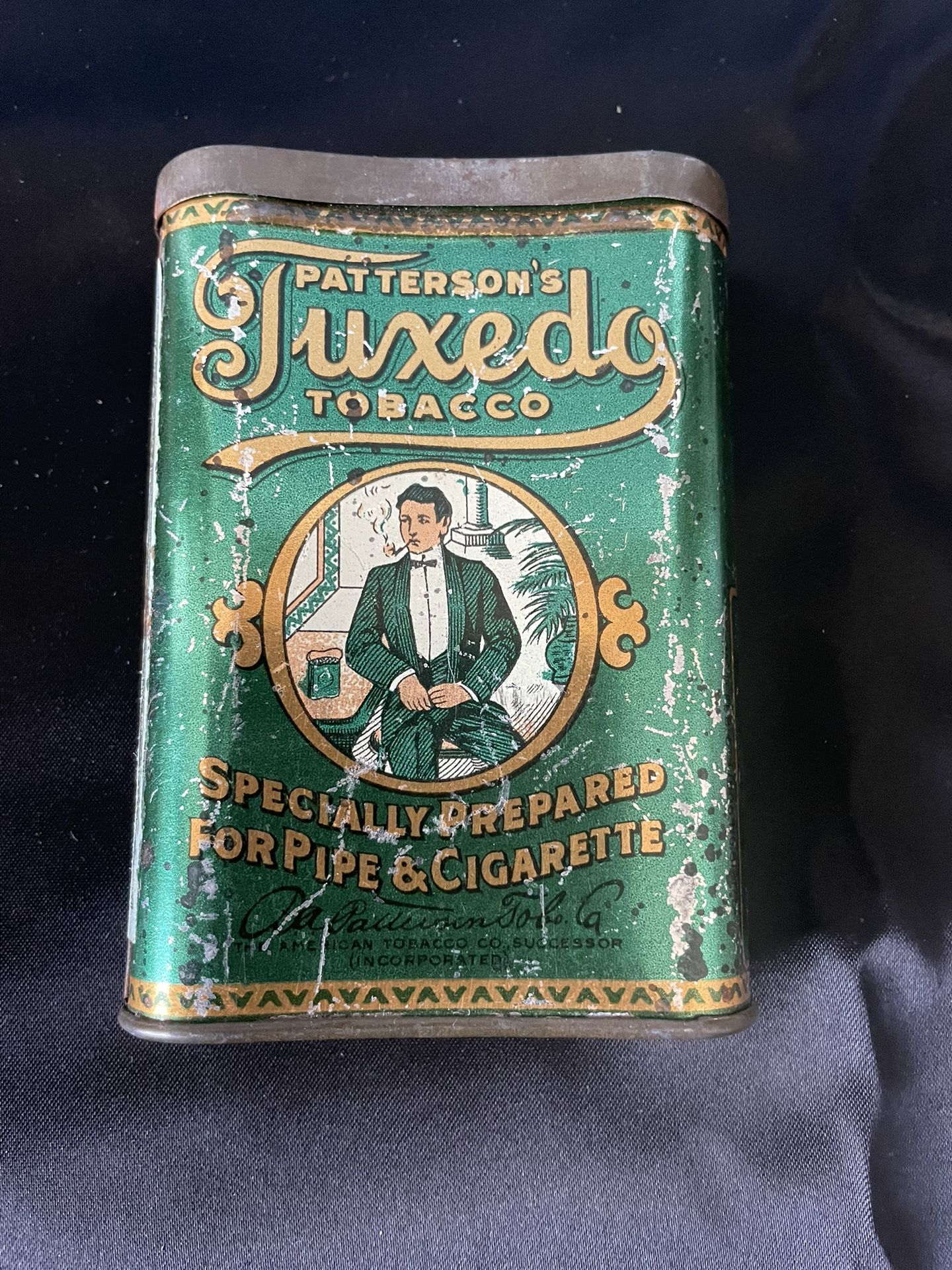 Patterson's Tuxedo Tobacco Tin Canister.