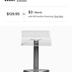 RIO Modern  Acrylic Adjustable Set of 2 Stools 