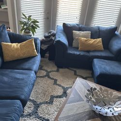 Navy Sofa/Loveseat Set