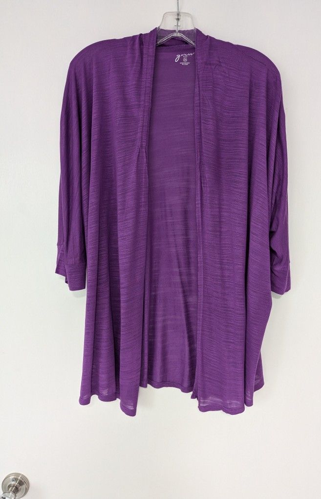 Woman's 2X Purple / Lavender Cardigan Light And Soft