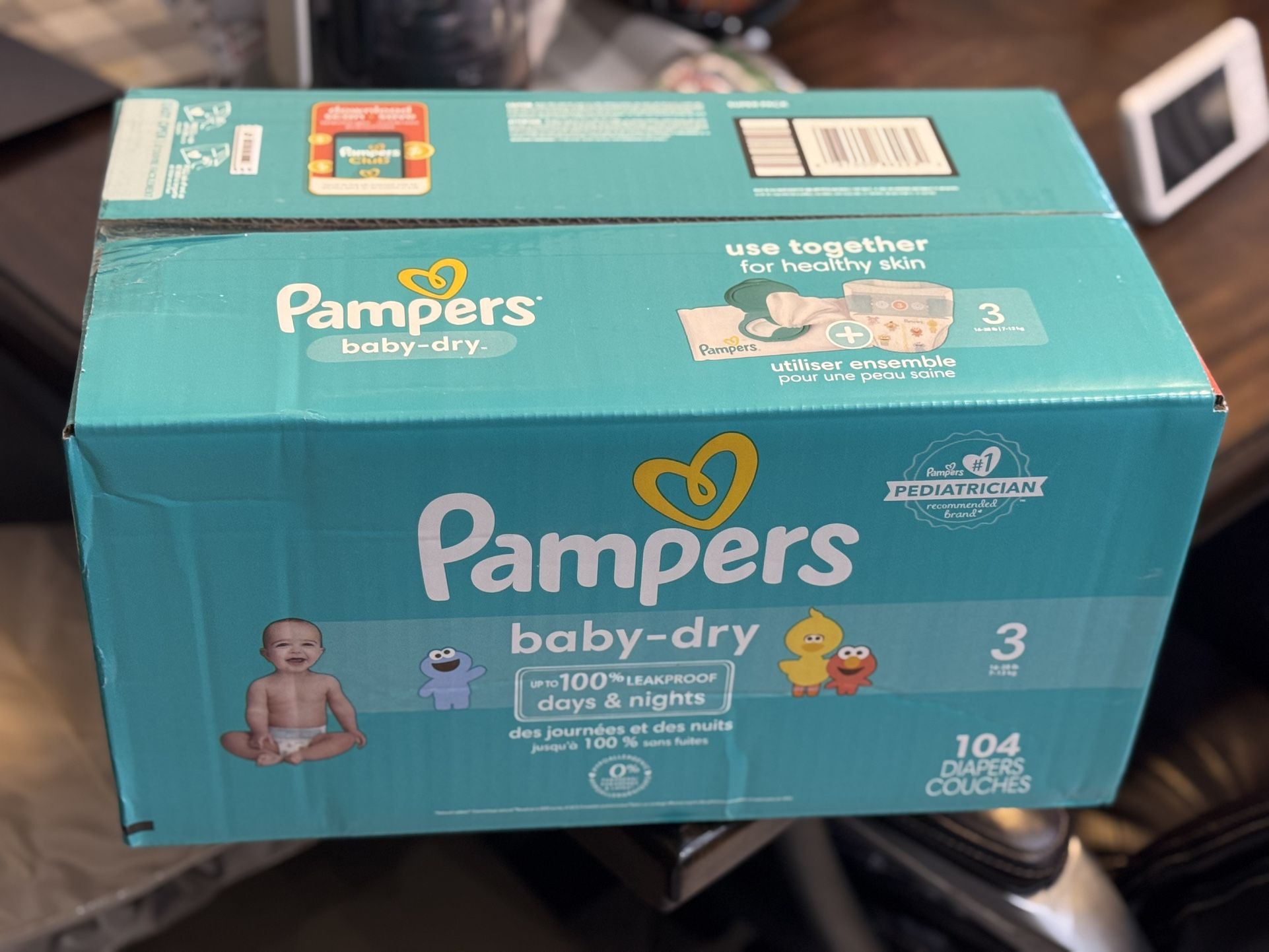 Pampers Diapers - Baby Dry - Size 3, 104 Count, Absorbent Disposable Infant Diaper (Packaging May Vary)