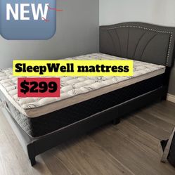 Queen Size Bed Frame With Pillow Top Mattress Included 