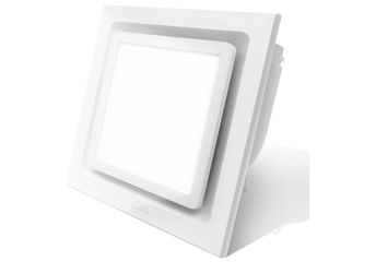Bathroom Exhaust Fan with Light,11.8 In Panel,6000K 12W Square LED,141 CFM,0.7 Sones 4 Inches Duct 110V,Quiet