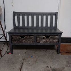 Bench With Two Storage Baskets 